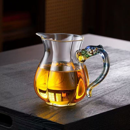 Dragon Handle Pumpkin-Shape Fairness Cup – 300ml Colorful Ceramic Gongfu Tea Pitcher