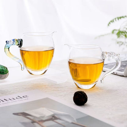 Colourful Auspicious Dragon Handle Glass Pitcher – 300ml