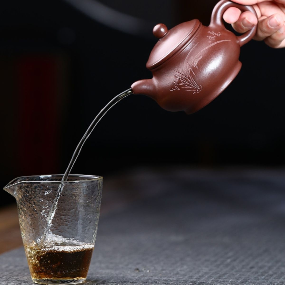 Semi‑Handmade Purple Clay "Pan" Teapot 220 ml