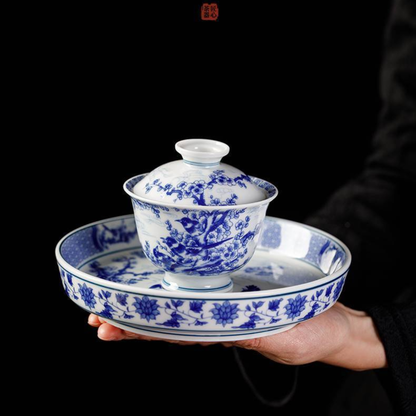 Jingdezhen Magpie & Plum Blossom Gongfu Tea Set – Xi Shang Mei Shao | Luxury Gift Box | 5-Piece