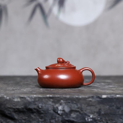 Yixing Zisha Teapot Original Dahongpao Clay - Longevity Peach Cold River 150ml
