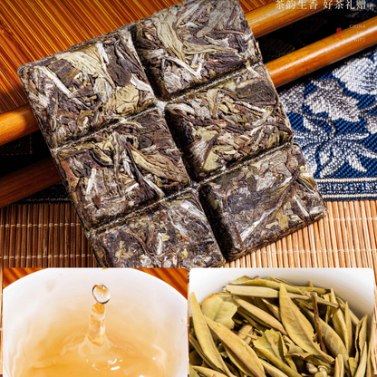 Bai Cha Zhuang Yuan San Wei | Premium White Tea Trio Gift Box — First Flush Silver Needle, Wild White Peony Cake & Gong Mei Dragon Pearl (180g Total)