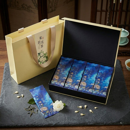 Premium Lan Xue Jasmine Green Tea Gift Box – 8 Sachets × 7g | Jasmine & Magnolia Blended