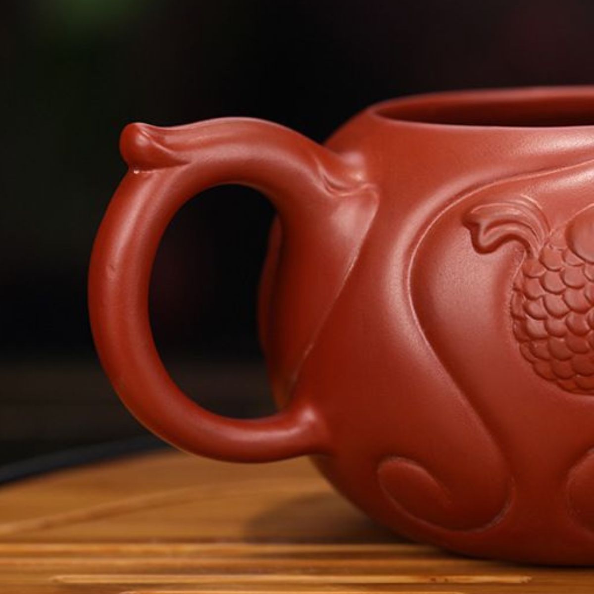 Handmade Yixing Purple Clay Fair Cup 300ml - Dahongpao Fish to Dragon Gongfu Tea Pitcher