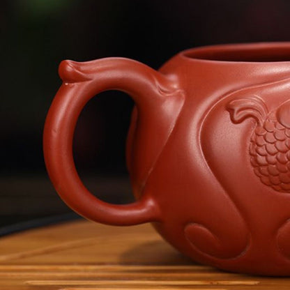 Handmade Yixing Purple Clay Fair Cup 300ml - Dahongpao Fish to Dragon Gongfu Tea Pitcher