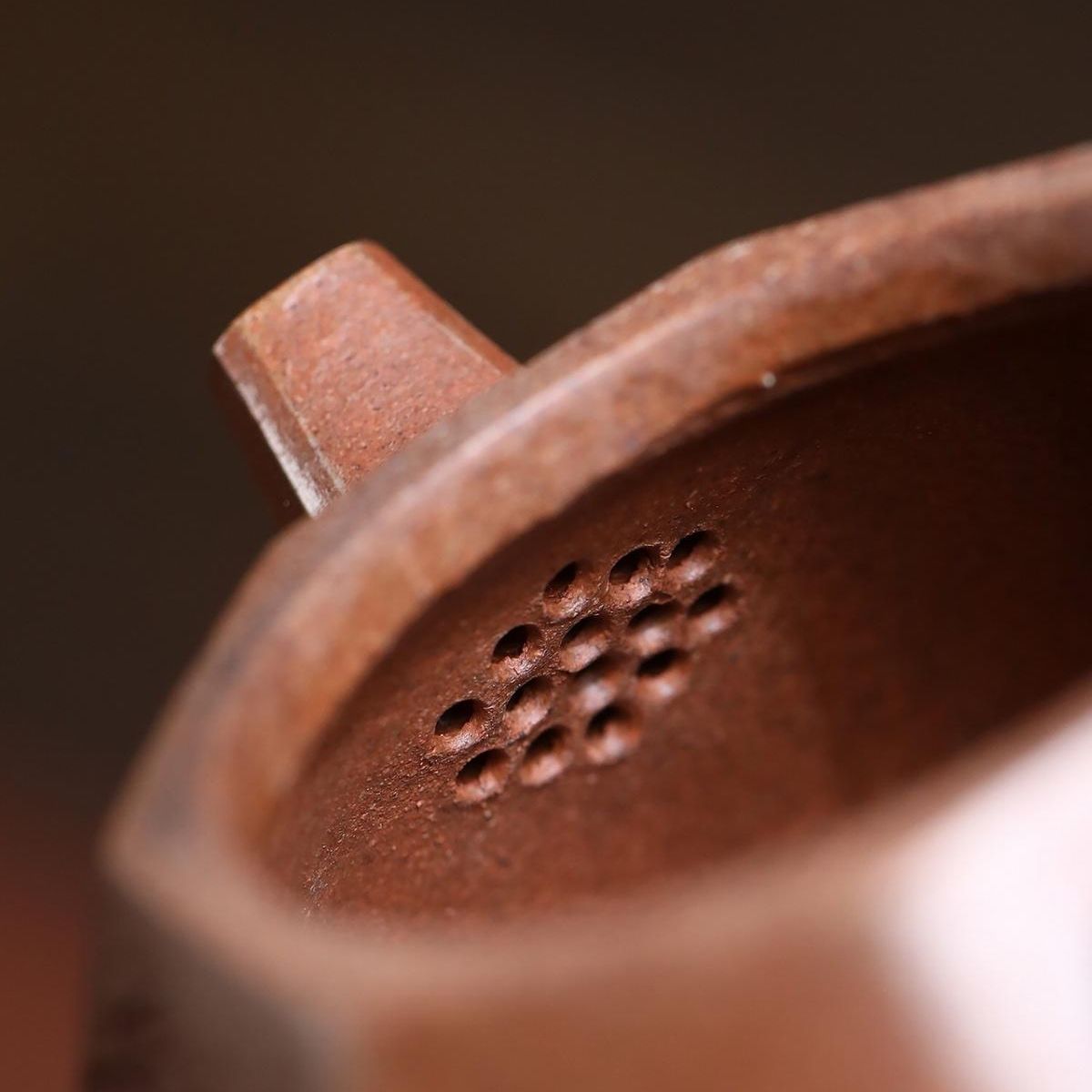 Octagonal Stone Ladle Yixing Teapot - Cloud Mist Agarwood Clay 280ml