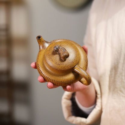 San Zu Yi Quan Yixing Teapot | High-Fire Longgu Jinsha Zisha Clay | Three-Legged 260ml