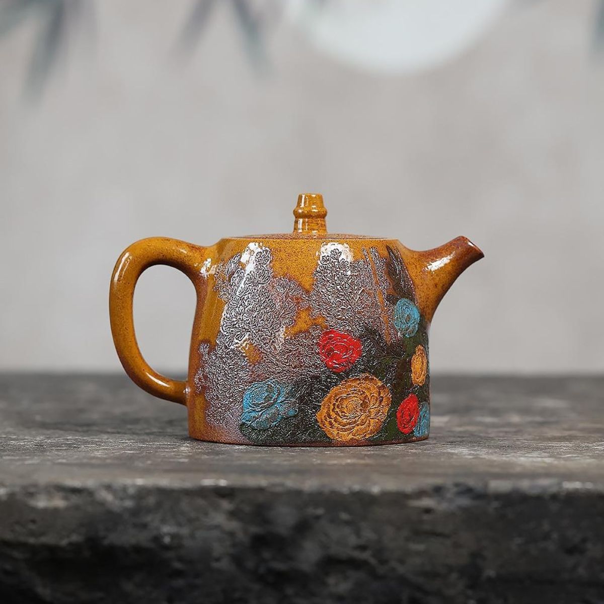 Que Yue Chun Ting Han Duo Yixing Teapot | Raw Golden Duan Ni Clay | Handcrafted 280ml