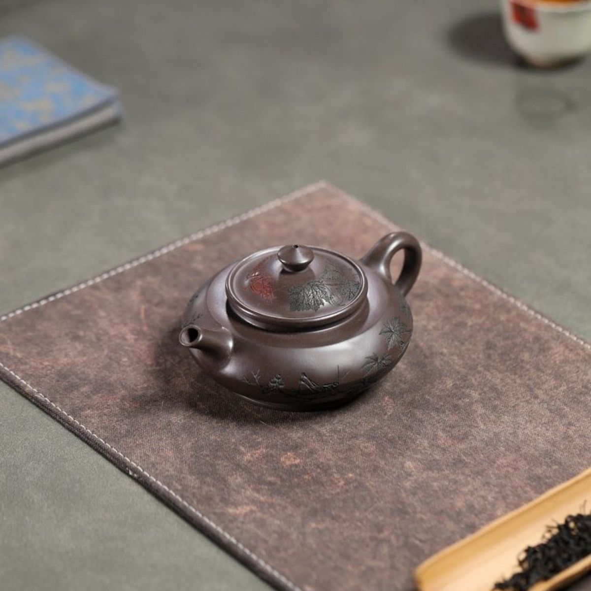 Fei Huang Teng Da Yixing Tea Set | Chi Long Xue Sha Red Dragon Clay | Teapot & 2 Cups