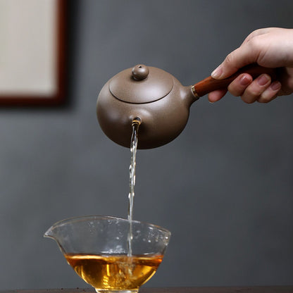 Side-Handle Tang Yu Zisha Teapot | Raw Ore Qing Hui Duan Clay | 250ml Gongfu Tea Pot