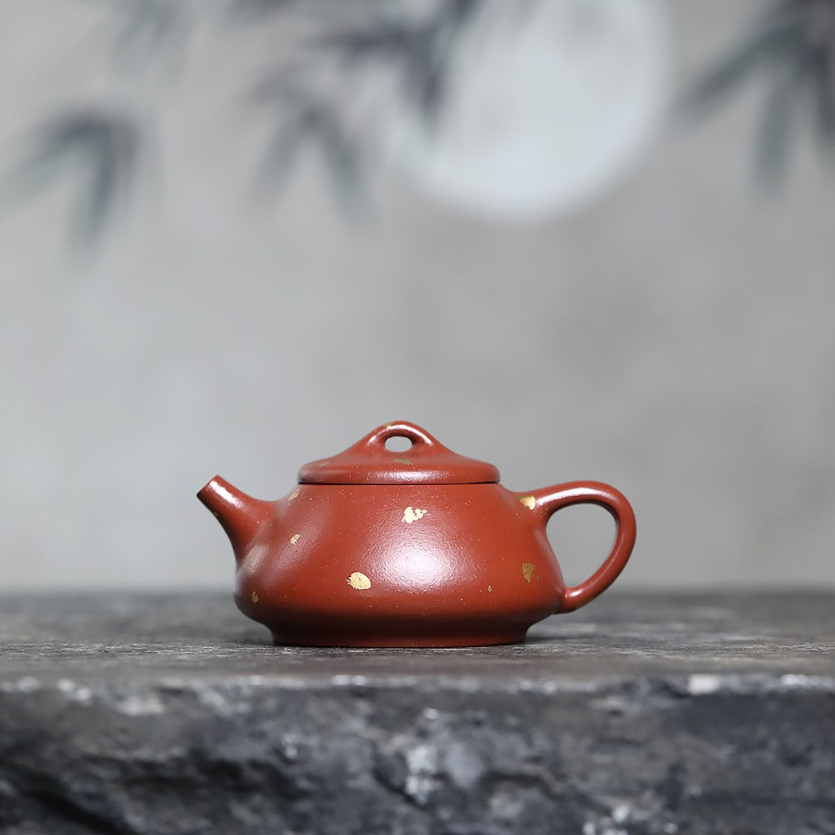 Gold-Speckled Shi Piao Zisha Teapot – Da Hong Pao Clay, 200 ml