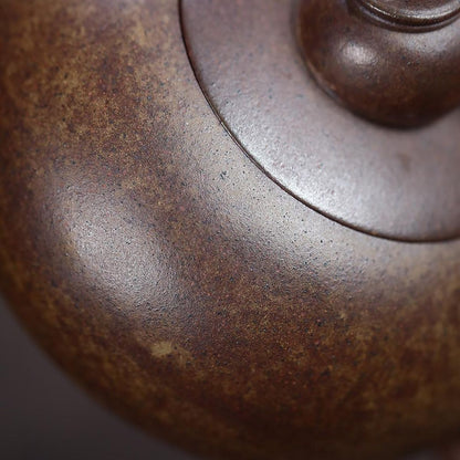 Xiao Yin Yixing Teapot | Raw Purple Clay Wood-Fired Zisha | Handcrafted 230ml
