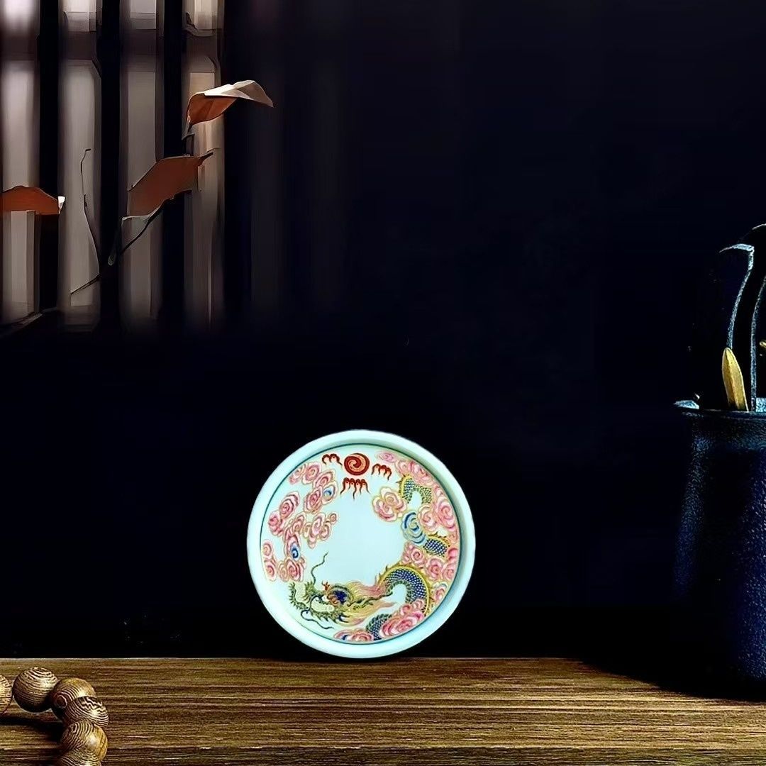 Jingdezhen Famille Rose Twin Dragon & Pearl Gongfu Tea Set – Fencai Porcelain | 5-Piece