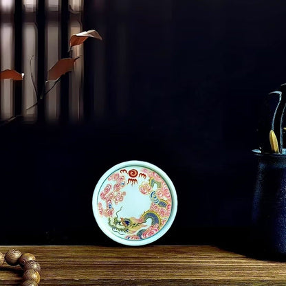 Jingdezhen Famille Rose Twin Dragon & Pearl Gongfu Tea Set – Fencai Porcelain | 5-Piece