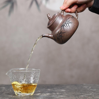Zhu Ying Bao Yue Yixing Teapot | Raw Yan Zhi Duan Ni Rouge Clay | Handcrafted 270ml