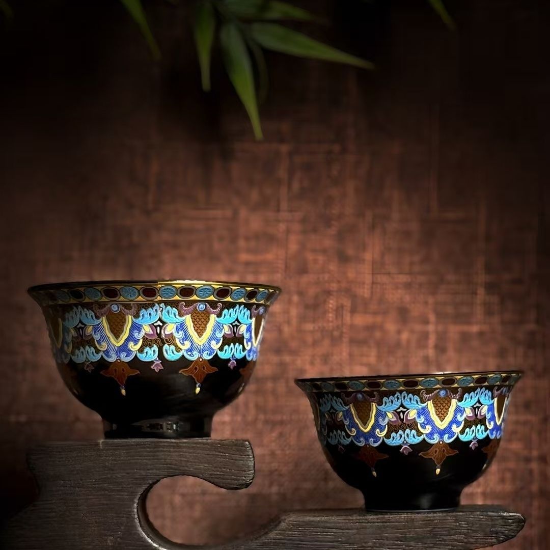 Jingdezhen Black Gold Enamel Gongfu Tea Set – Fàlàng Cǎi Porcelain | 5-Piece