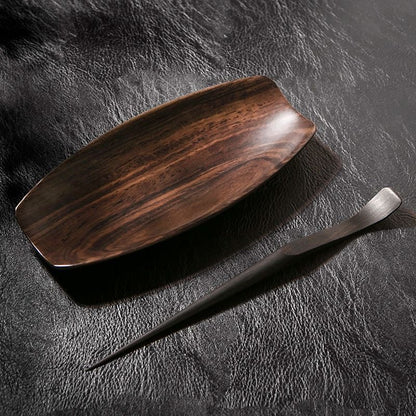 Black Sandalwood Tea Scoop & Tea Pick Set – Premium Ebony Wood Gongfu Tea Tools (2-Piece)