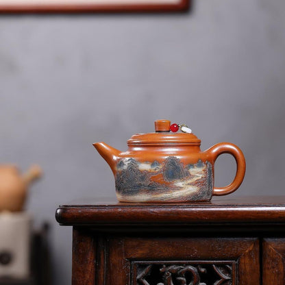 De Zhong · Wan Li Chang Jiang Yixing Teapot | Duan Ni Fire-Glazed Clay | Handcrafted 260ml