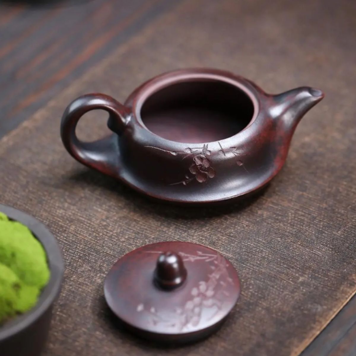 Yixing Purple Clay Teapot "Cold Fragrance Melody" 230ml - Handmade Ancient Red Clay