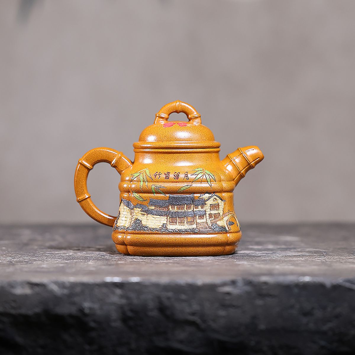 Guyuan Qingmeng Yixing Teapot — Fire-Glazed Golden Duanni, 250ml | Gift Set