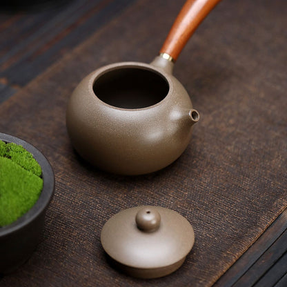Side-Handle Tang Yu Zisha Teapot | Raw Ore Qing Hui Duan Clay | 250ml Gongfu Tea Pot