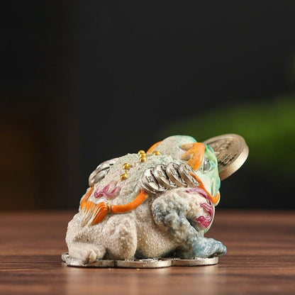 Sandstone Golden Toad Tea Pet Figurine