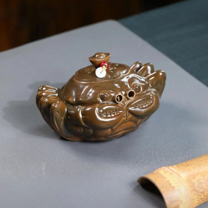 Yixing Purple Clay Teapot "Fortune General" 170ml - Handmade Duan Ni Zisha Side Handle