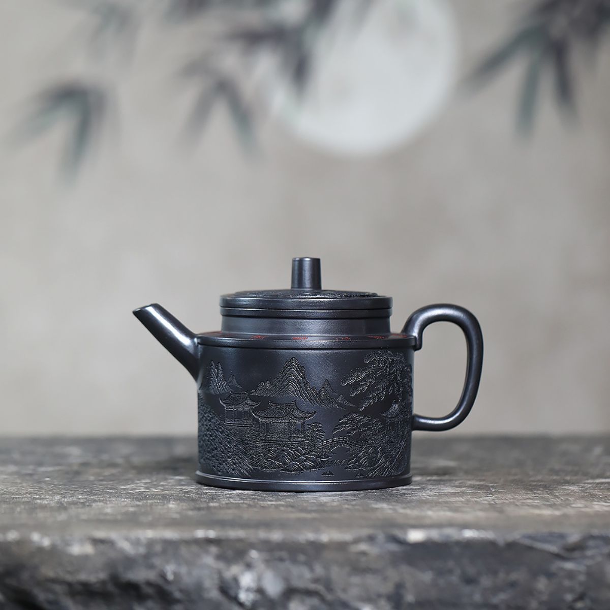 Queming Songhe Gaode Zhong Yixing Teapot — Xuantie Shihuang Clay, 570ml | Signed Artist | Gift Set