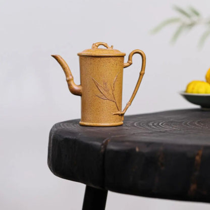 Yixing Purple Clay Teapot "Tall Bamboo" 150ml - High-Fired Duan Ni Zisha