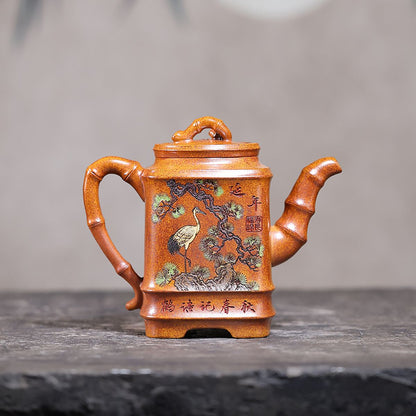 Songhe Yannian Yixing Teapot — Fire-Glazed Golden Duanni, 320ml