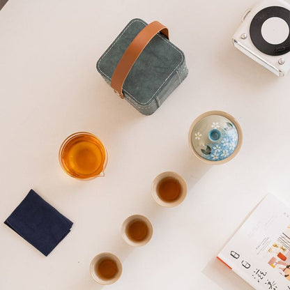 Travel Gaiwan Tea Set | Portable Chinese Tea Ceremony Kit with Cups & Pitcher