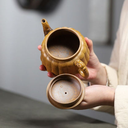 Long Rui Yixing Teapot | Raw Longgu Jinsha High-Fire Zisha Clay | Dragon-Inspired 300ml