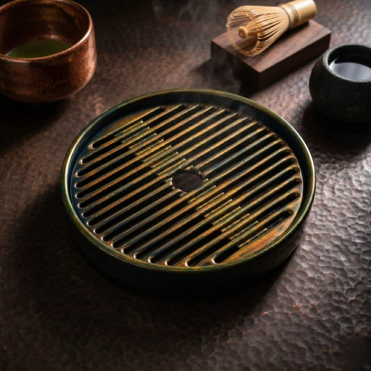 Intangible Heritage Hand-Painted Lacquer Tea Tray – Mini Dry Brewing Tray | 20×20×5cm