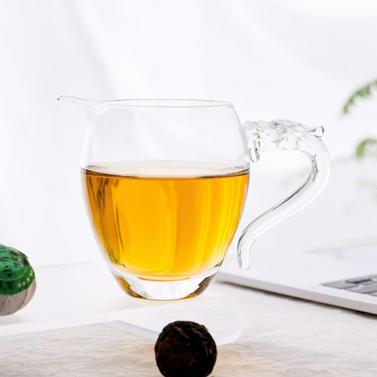 Colourful Auspicious Dragon Handle Glass Pitcher – 300ml