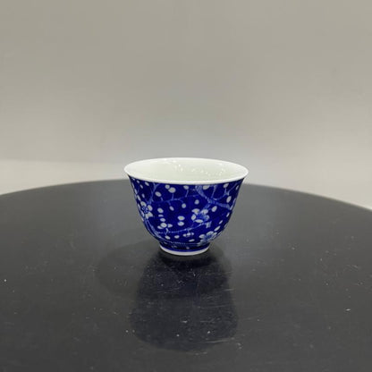 Jingdezhen Wood-Fired Blue & White Ice Plum Glaze Gongfu Tea Set – Collector’s Edition | 5-Piece