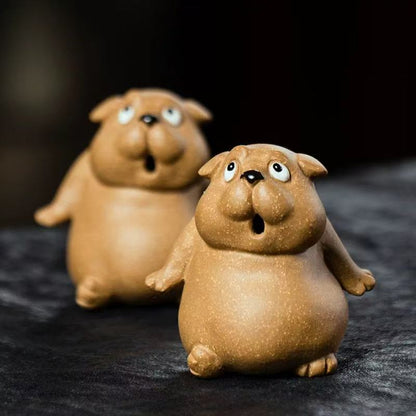 Zisha Clay Pug Tea Pet – Yixing Purple Clay Tea Companion