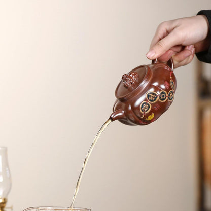 Fortune & Prosperity Lion Ball Yixing Teapot - Flame-Fired Duanni Clay 270ml