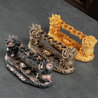 Lion Guardian Tea Ceremony Set - 6-Piece Gongfu Tea Tool Kit with Multi-Function Stand