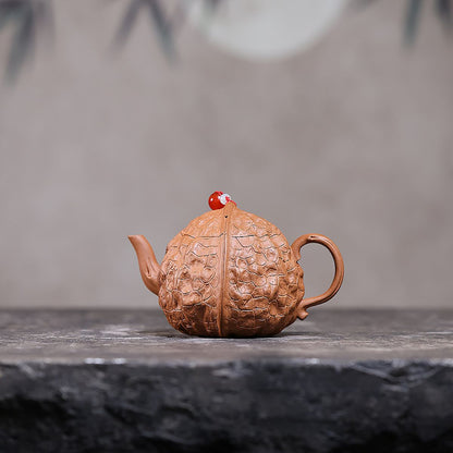 Hetao Yixing Teapot — Handcrafted Duanni Clay, 200ml | Gift Set
