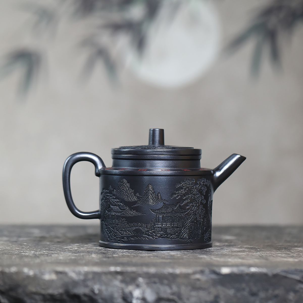 Queming Songhe Gaode Zhong Yixing Teapot — Xuantie Shihuang Clay, 570ml | Signed Artist | Gift Set