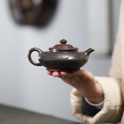 Fei Huang Teng Da Yixing Tea Set | Chi Long Xue Sha Red Dragon Clay | Teapot & 2 Cups