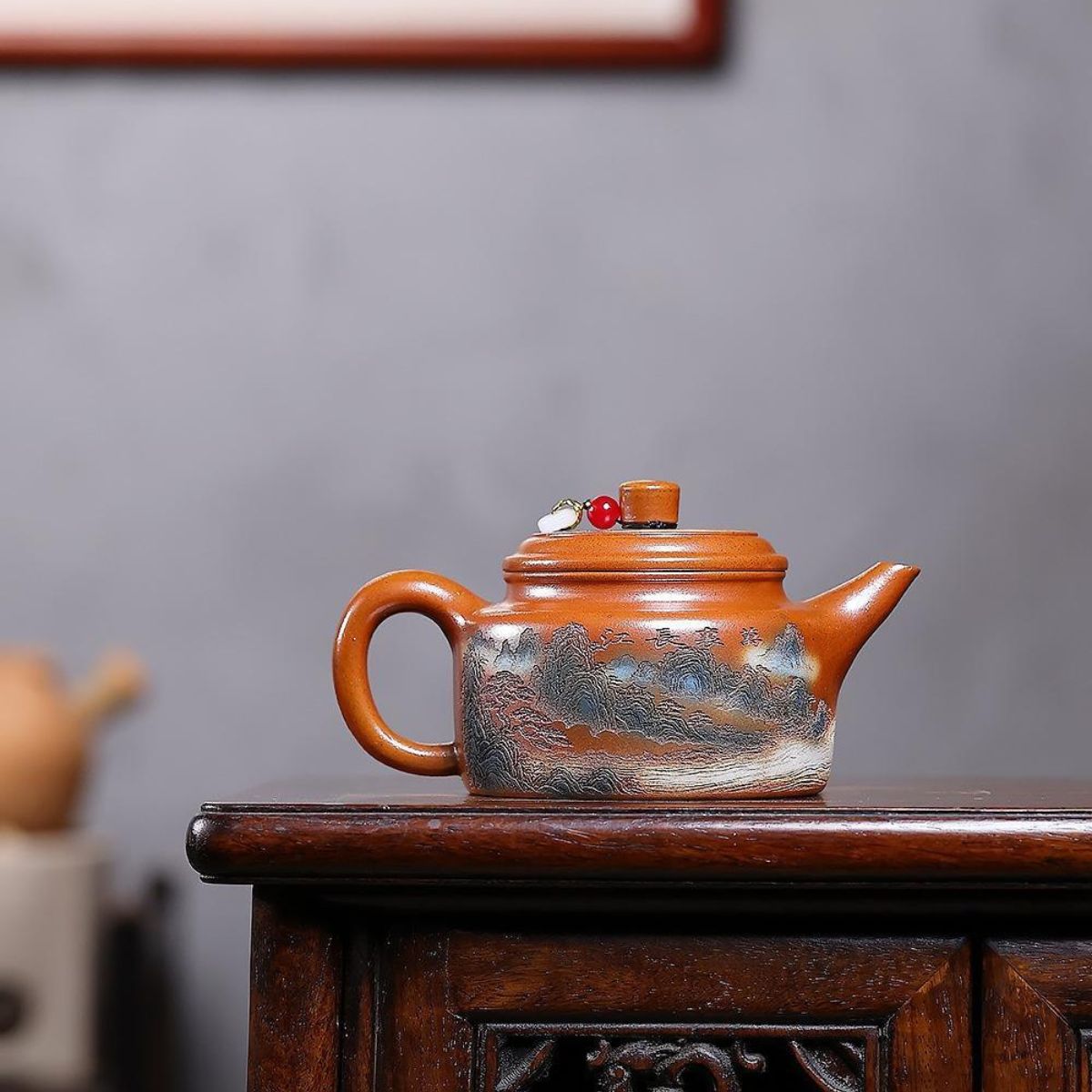 De Zhong · Wan Li Chang Jiang Yixing Teapot | Duan Ni Fire-Glazed Clay | Handcrafted 260ml