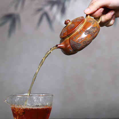 Original Duan Clay "Golden Toad" Yixing Teapot – Hand‑Painted with Gift Box 190cc