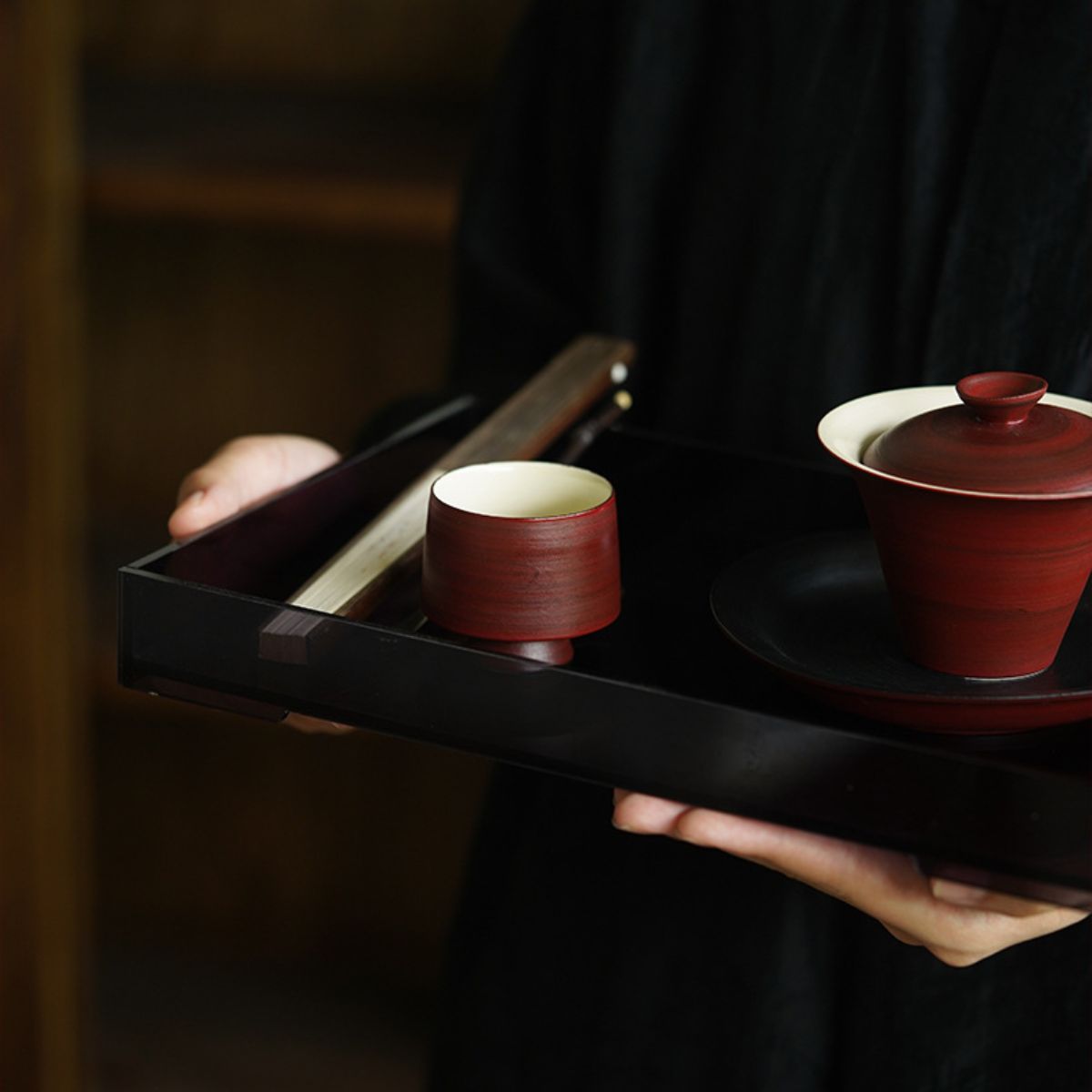 Shanzha Hongfen Yin Stoneware Teaware – Gaiwan & Teacup | Hawthorn Rose Clay