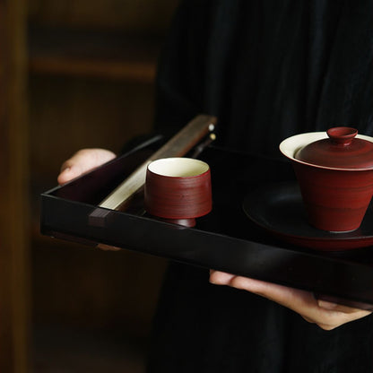 Shanzha Hongfen Yin Stoneware Teaware – Gaiwan & Teacup | Hawthorn Rose Clay