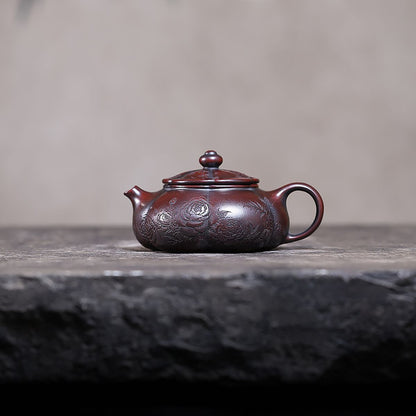 Mudan Hanjiang Yixing Teapot — Handcrafted Ancient Wuni Clay, 170ml