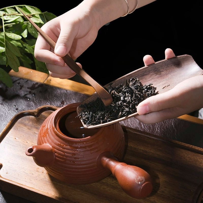 Black Sandalwood Tea Scoop & Tea Pick Set – Premium Ebony Wood Gongfu Tea Tools (2-Piece)