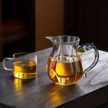 Dragon Handle Pumpkin-Shape Fairness Cup – 300ml Colorful Ceramic Gongfu Tea Pitcher