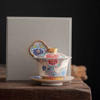 Jingdezhen Silver Cloisonné Enamel Gaiwan