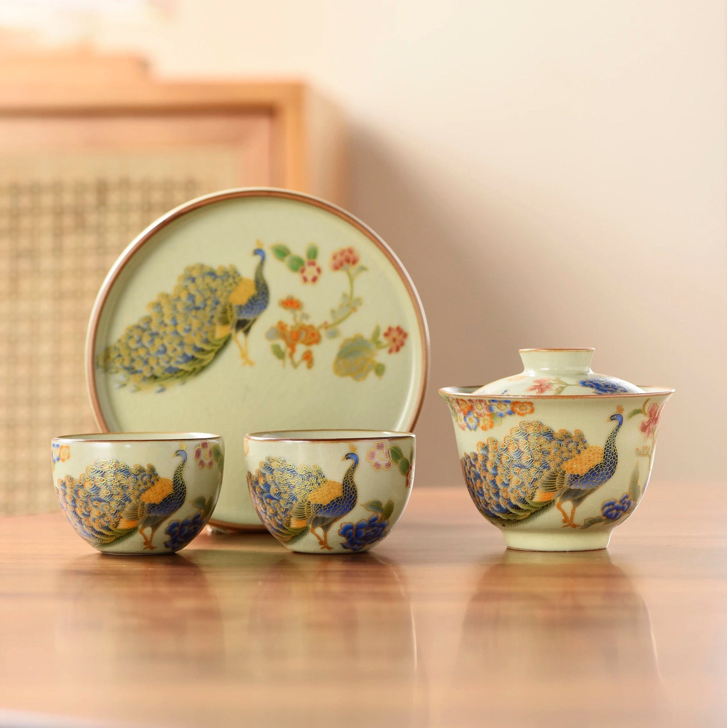 Peacock Gaiwan Tea Set